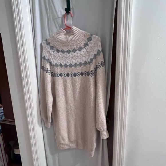 AMERICAN eagle tan/blue/gray sweater tunic dress size xs - Picture 3 of 3